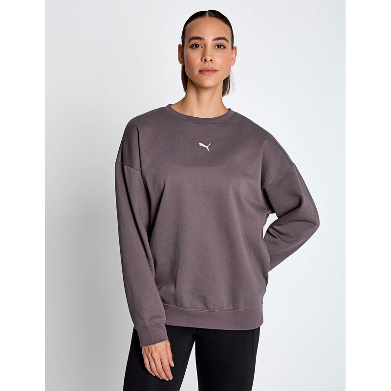 Essentials Oversized Crew – Raisin