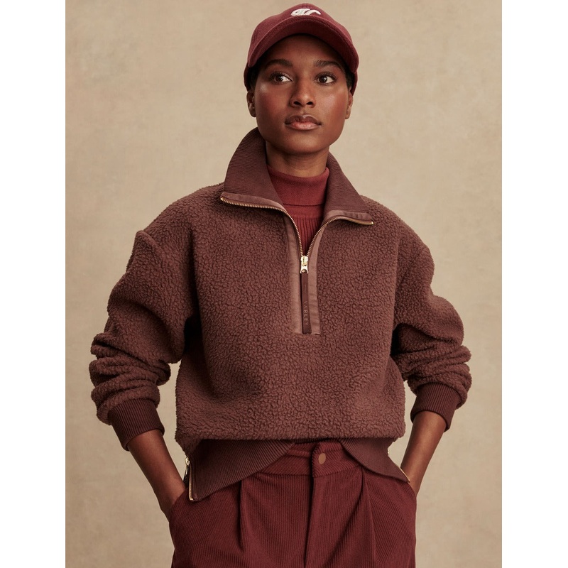 Roselle Half-Zip Fleece – Deep Mahogany