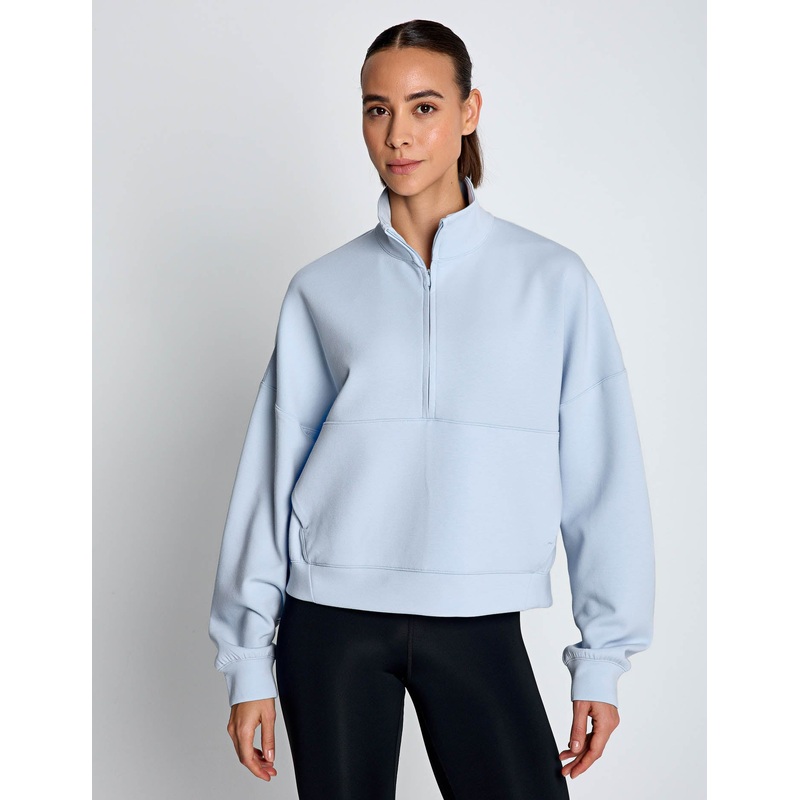 24.7 ImpossiblySoft Dri-FIT Oversized 1/2-Zip Top – Celestine Blue/Psychic Blue