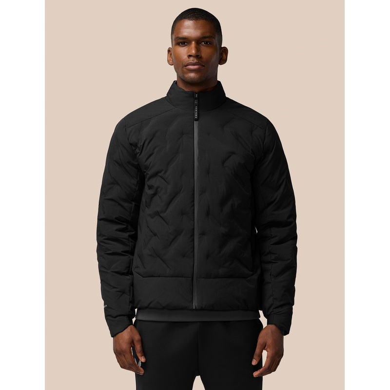 Lightweight Wadded Zip Jacket – Black/Black