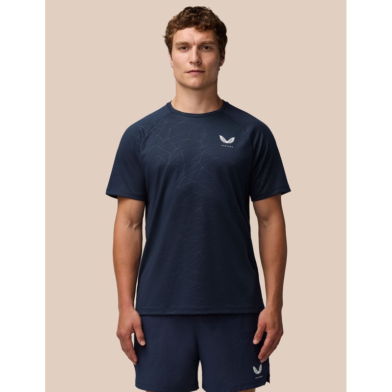 Aop Short Sleeve T-Shirt – Midnight Navy/White