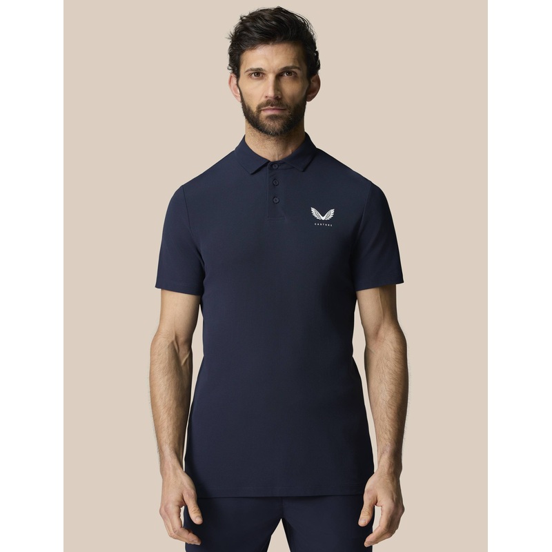 Club Essential Short Sleeve Polo – Midnight Navy/White