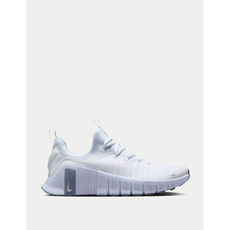 Free Metcon 6 Shoes – White/Metallic Silver/Half Blue