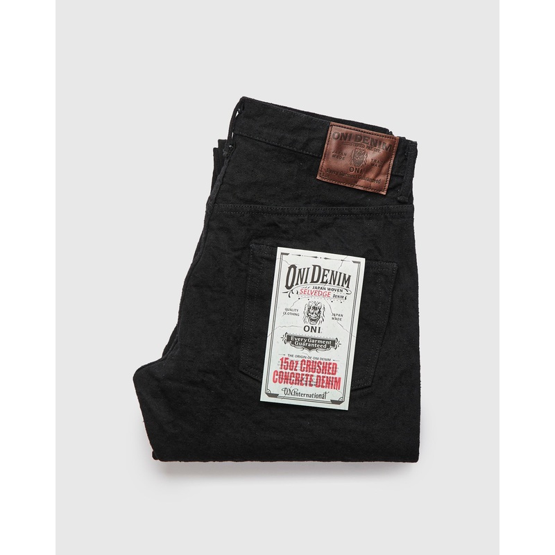 902CCD-BKBK “Crushed Concrete Black” 15oz Selvedge Denim – High Tapered Fit