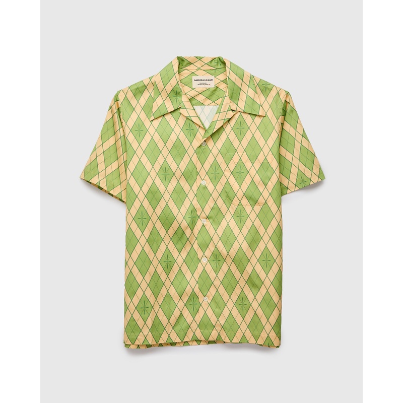 “Narahira” Short Sleeve Shirt in Green