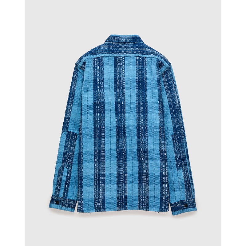 “Rain Kasuri” Sashiko Workshirt in Natural Indigo