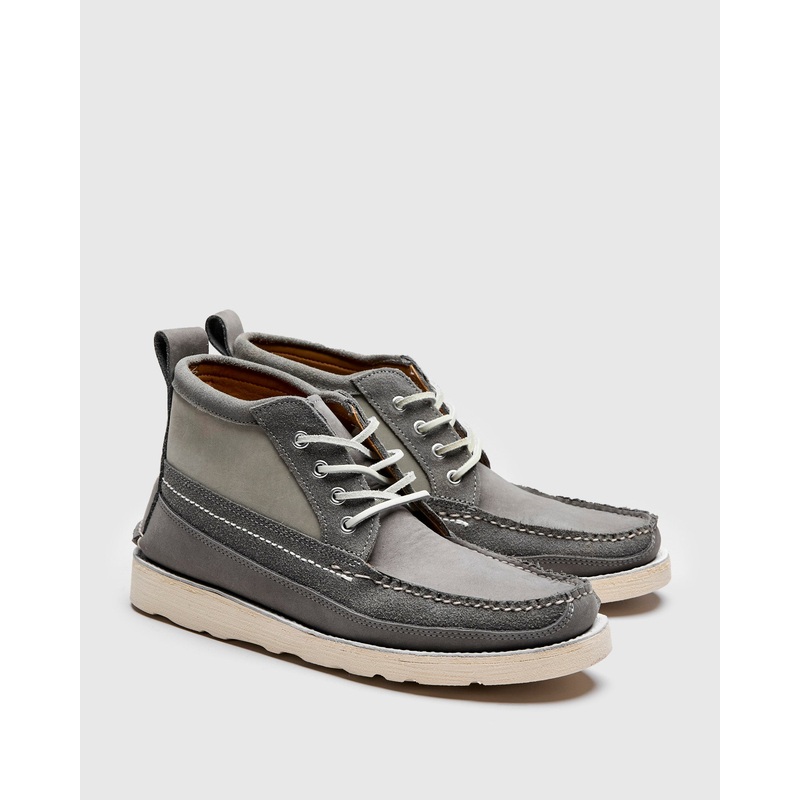 “Backyard BBQ” Scout Boot in Grey Suede Combo