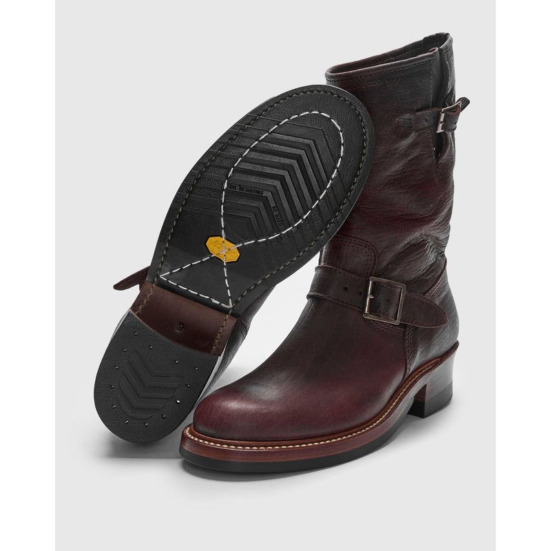 Wabash Engineer Boot in Burnt Burgundy Deerskin
