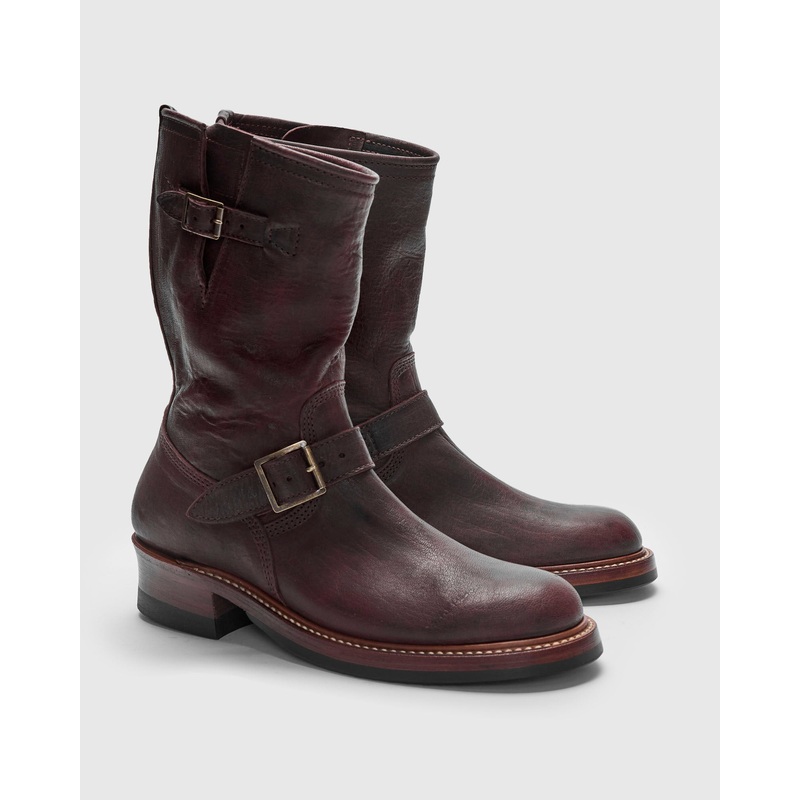 Wabash Engineer Boot in Burnt Burgundy Deerskin