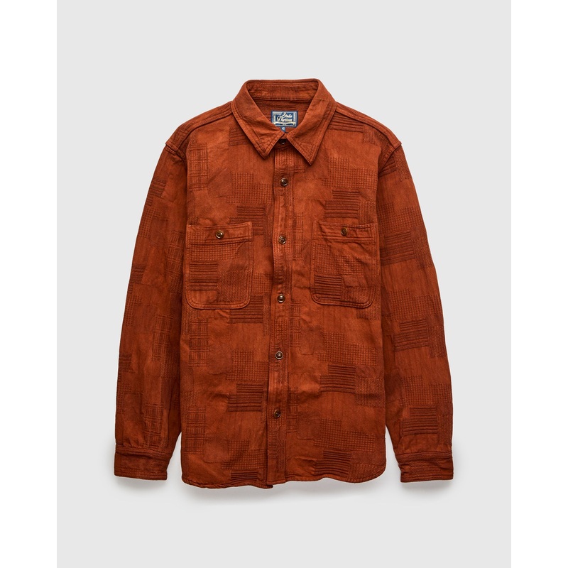 “Amami Dorozome” Boro Workshirt in Amber Brown