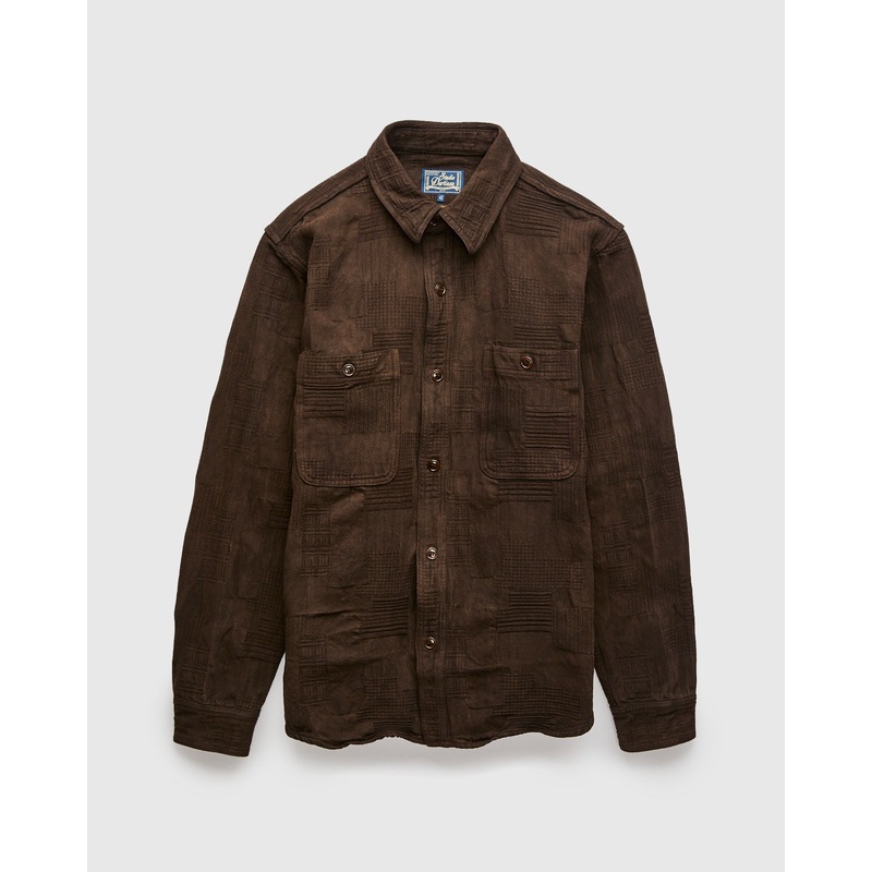“Amami Dorozome” Boro Workshirt in Dark Brown