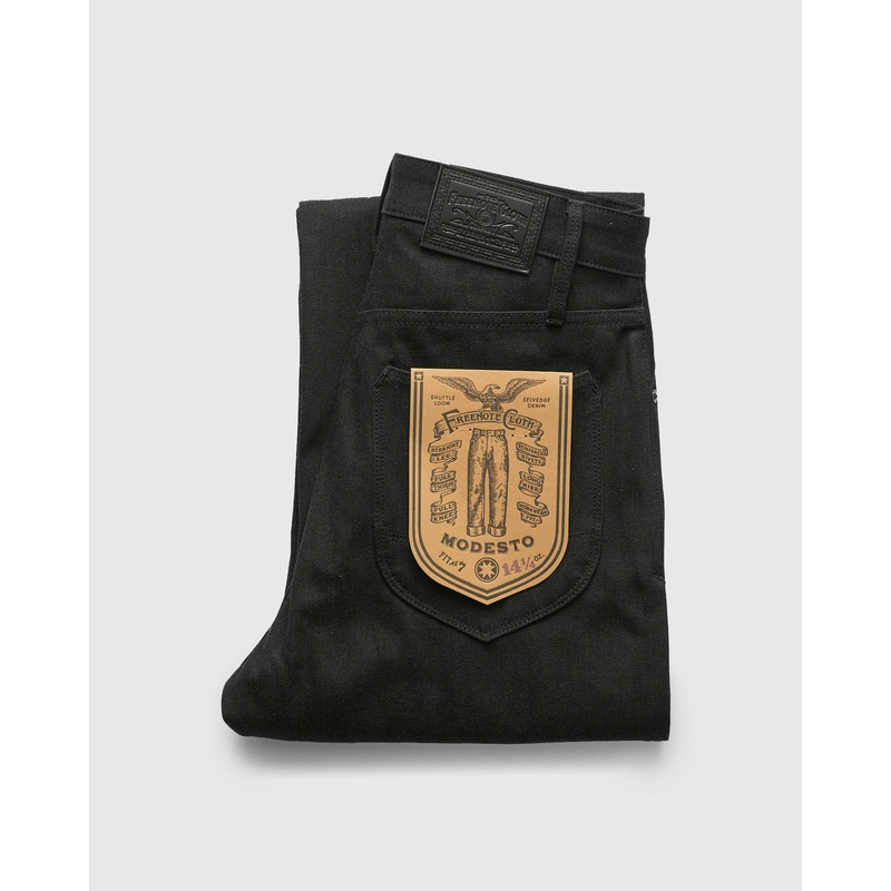“Modesto” 14.25oz Black Grey Selvedge Denim – Straight Fit