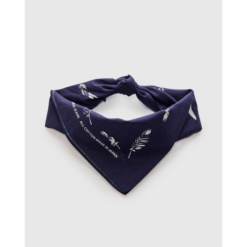 “Yatagarasu” Selvedge Bandana in Blue