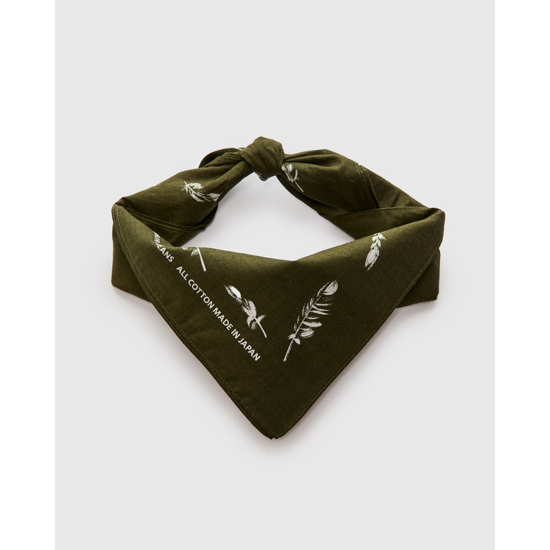 “Yatagarasu” Selvedge Bandana in Olive