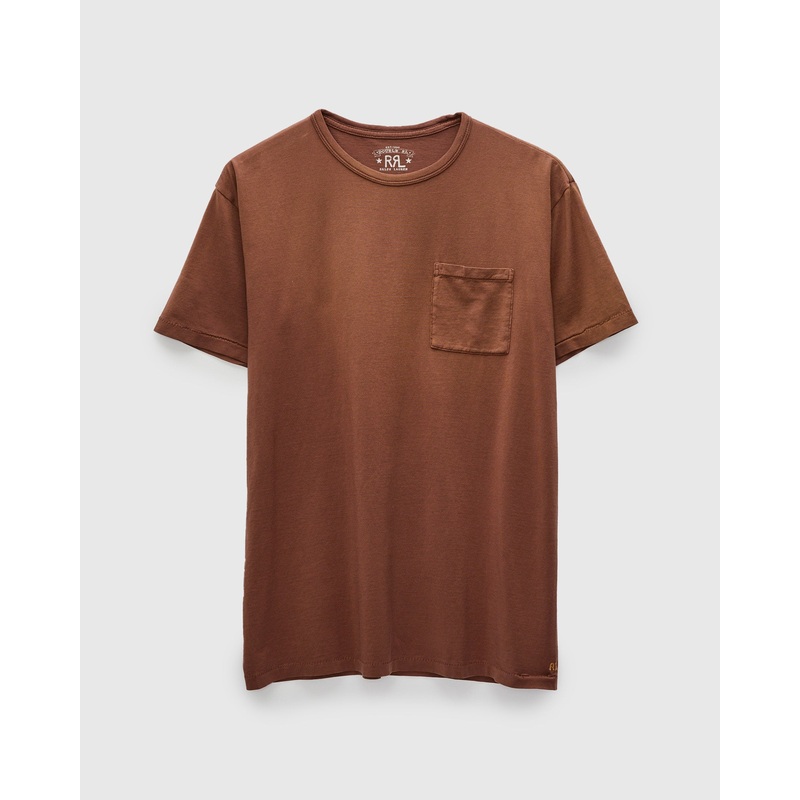 Vintage Knit Pocket T-Shirt in Chocolate