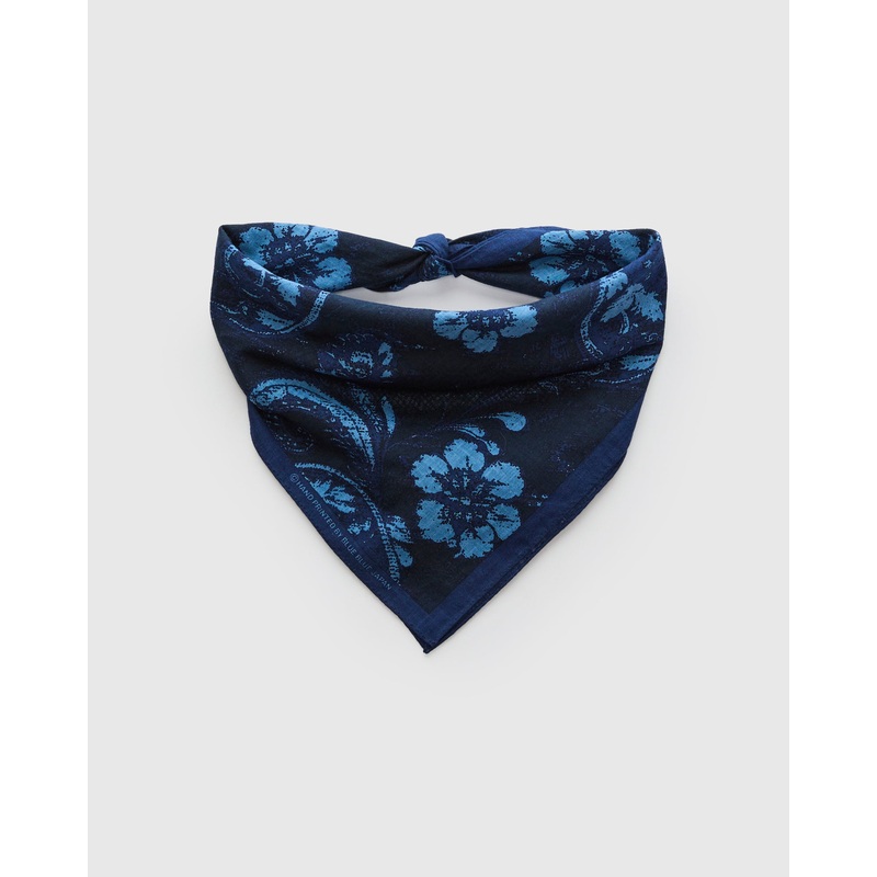 “Tsujigahana” Bandanna in Dark Navy