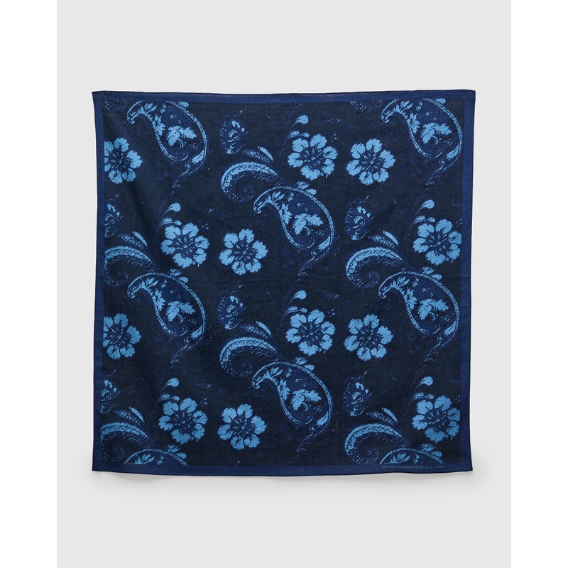 “Tsujigahana” Bandanna in Dark Navy