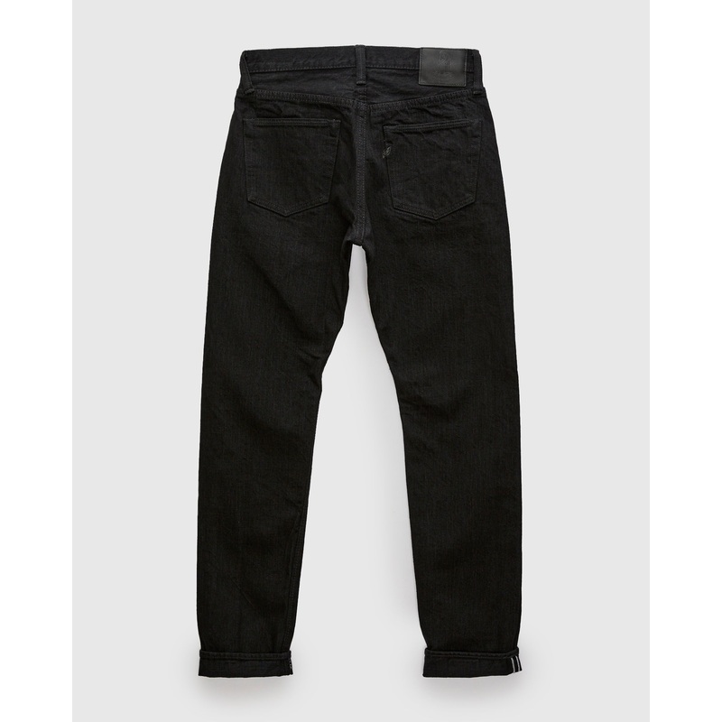 XX-019-BK 14oz Rinsed Double Black Selvedge Denim – Relaxed Tapered Fit