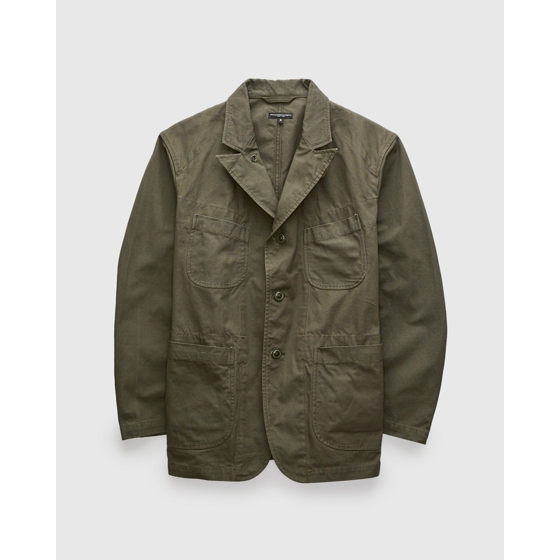 Bedford Jacket in Olive Heavyweight Cotton Ripstop
