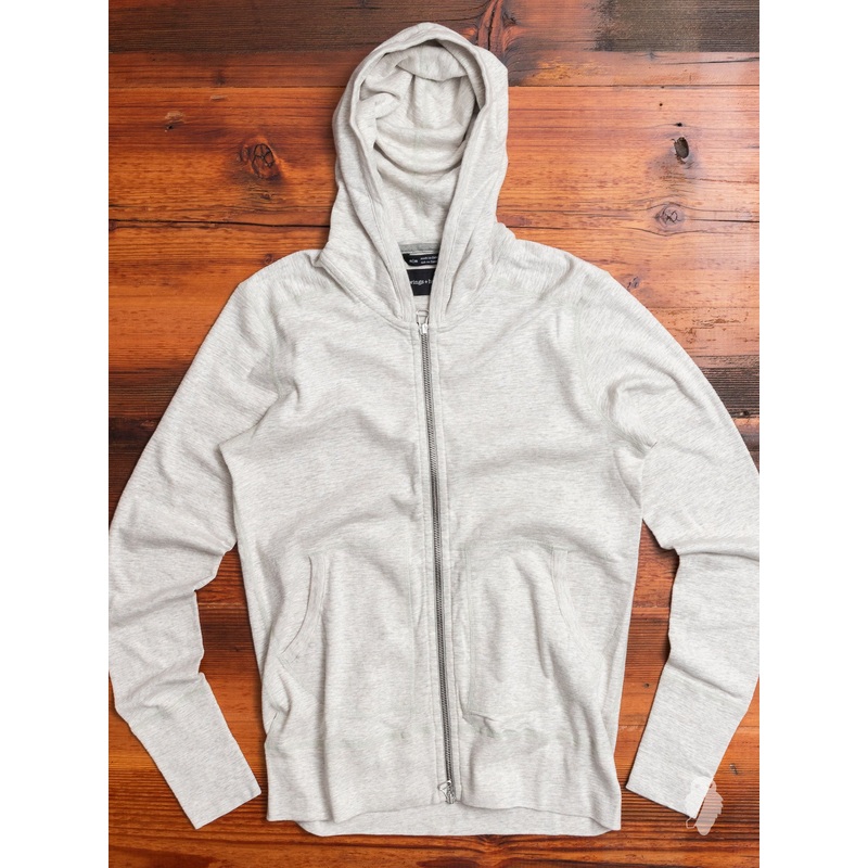 1×1 Slub Zip Hoodie in Heather Ash