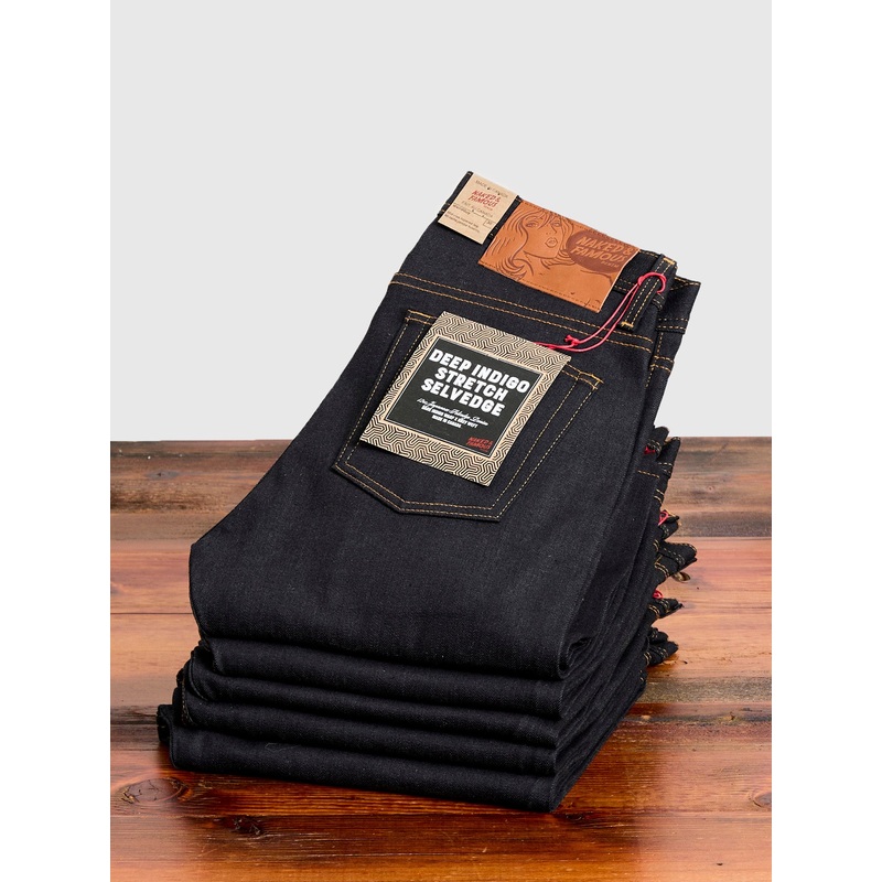 “Deep Indigo Stretch” 11.5oz Selvedge Denim – Weird Guy Fit