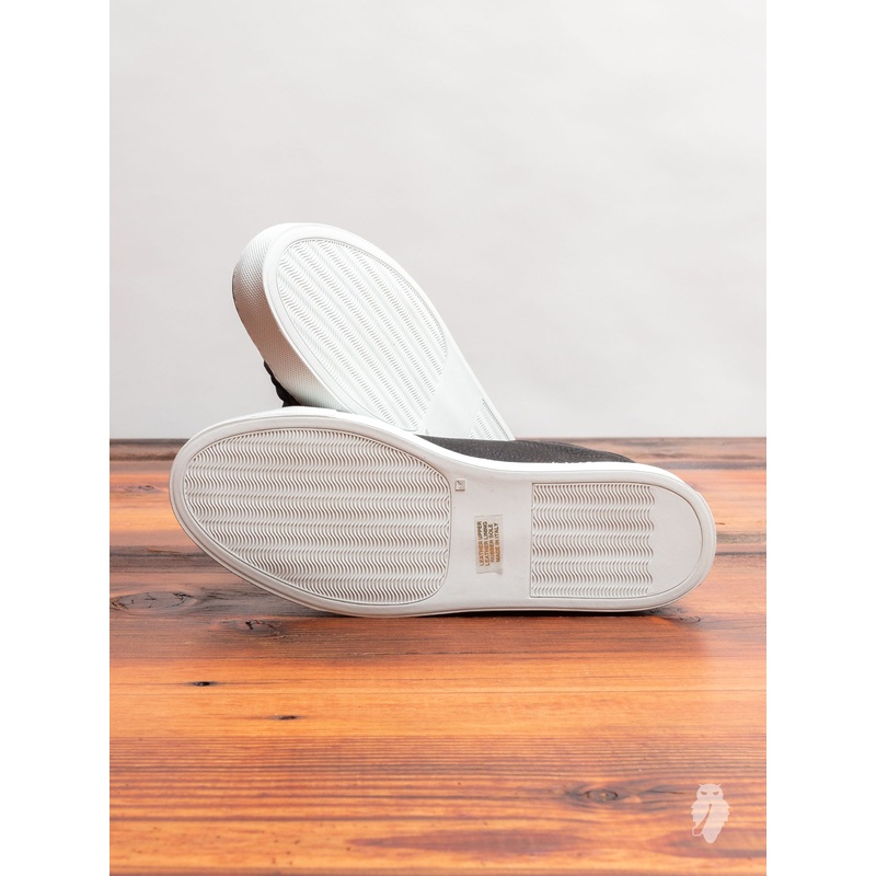 Leather Low-Top Sneaker in Black