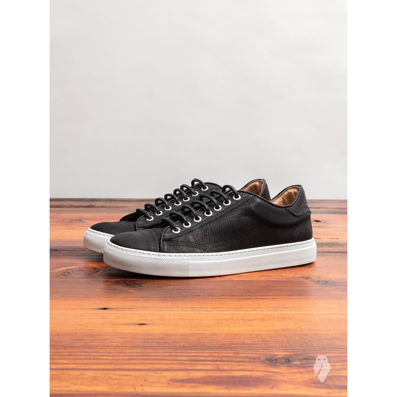 Leather Low-Top Sneaker in Black