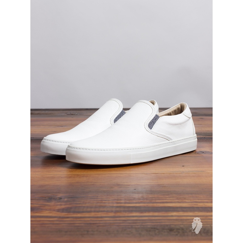 Leather Slip-On Sneaker in White