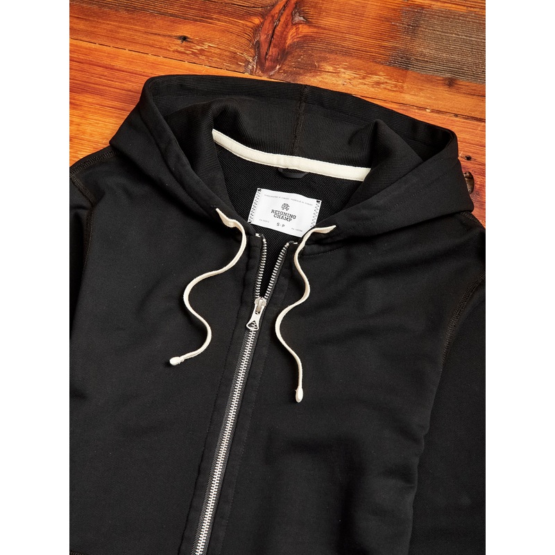 Zip Hoodie in Black