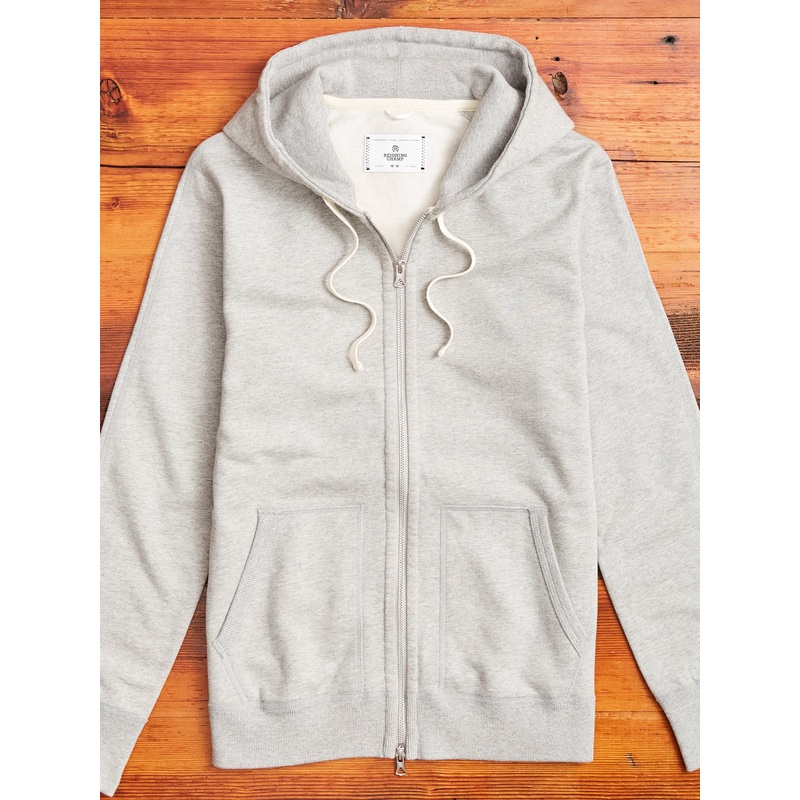 Zip Hoodie in Heather Grey