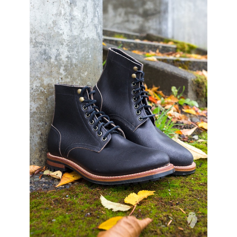 “Commando Trench Boot” in Waxed Black