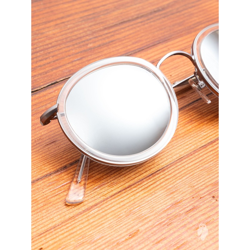 “Drum” Sunglasses in Clear Titanium