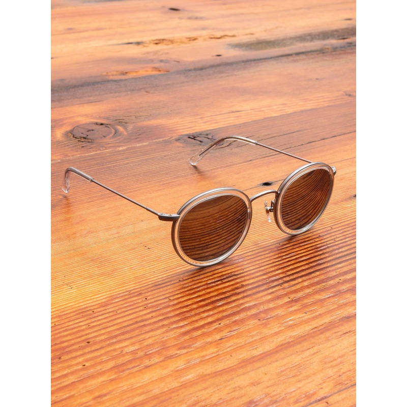 “Drum” Sunglasses in Clear Titanium
