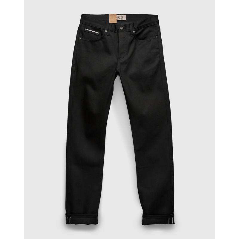 “Black Cobra Stretch” 12oz Selvedge Denim – Weird Guy Fit