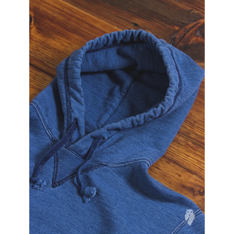 Yarn-Dyed Pullover Hoodie in Washed Indigo