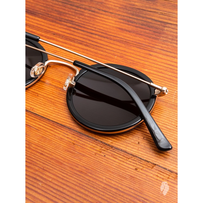 “Drum” Sunglasses in Black/Gold