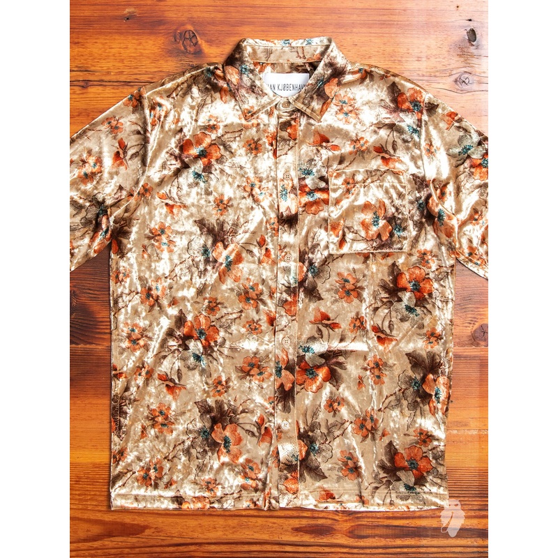 Velvet Flowers Button-Up Shirt in Bronze
