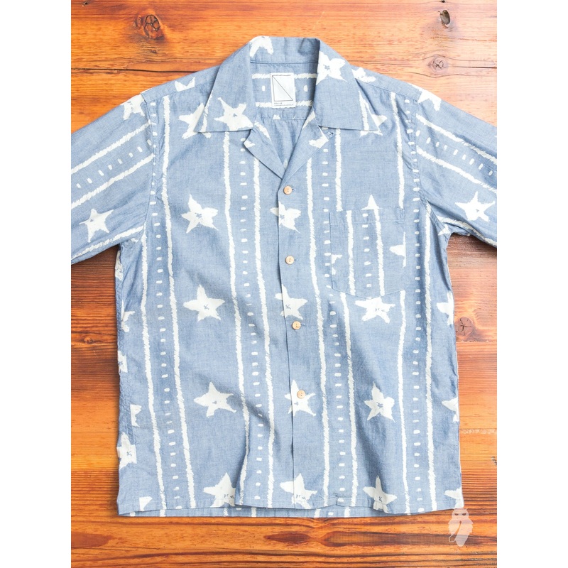“Artisan Stars” Kaona Shirt in Indigo