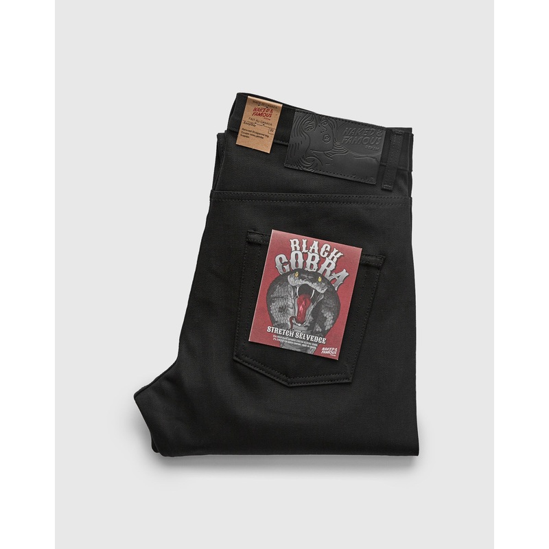 “Black Cobra Stretch” 12oz Selvedge Denim – Easy Guy Fit