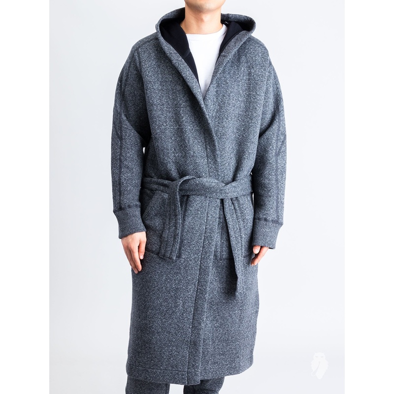 Cabin Fleece Robe in Melange Black