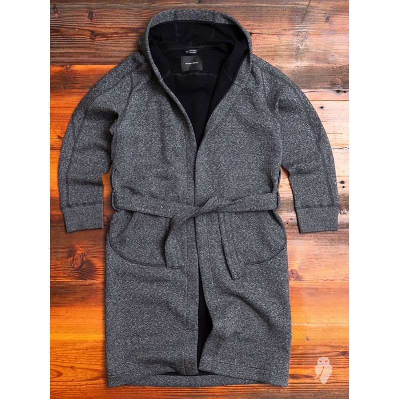 Cabin Fleece Robe in Melange Black