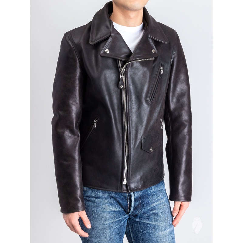 “3sixteen x Schott NYC” Perfecto Leather Jacket in Black