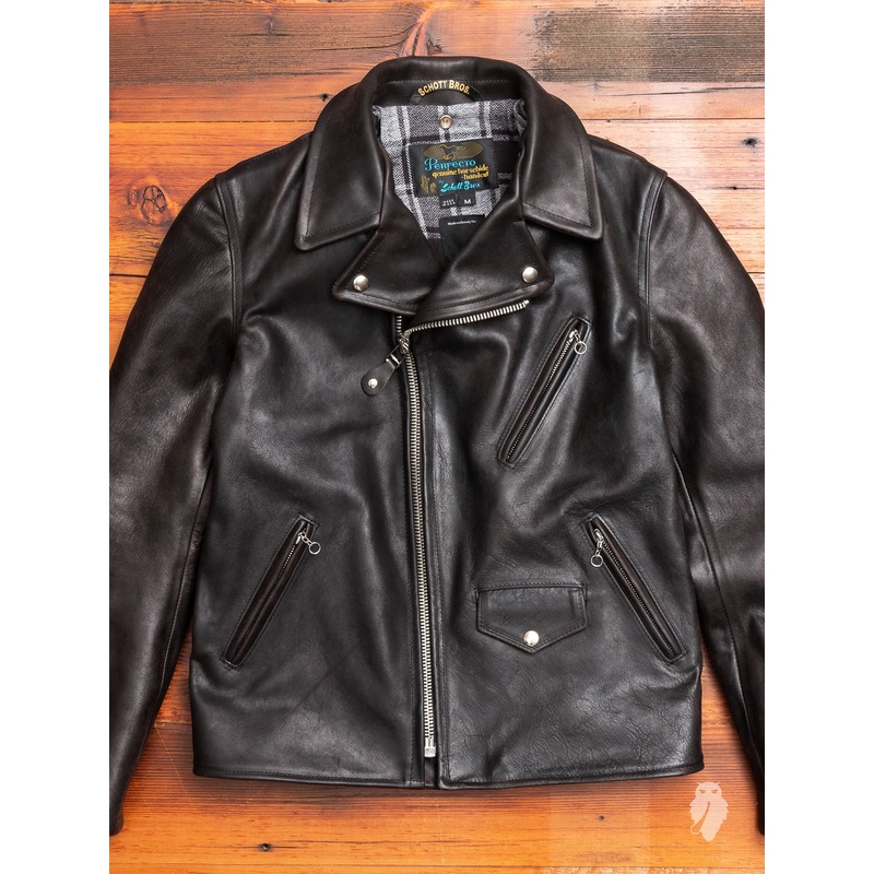 “3sixteen x Schott NYC” Perfecto Leather Jacket in Black