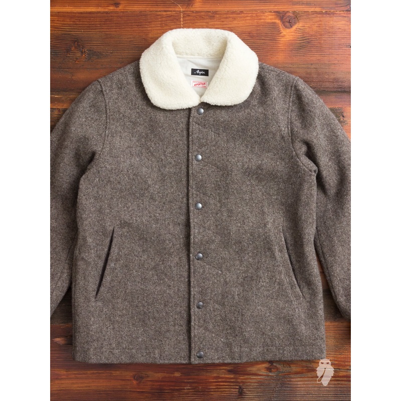 “Arpin” Sherpa Snap Jacket in Taupe