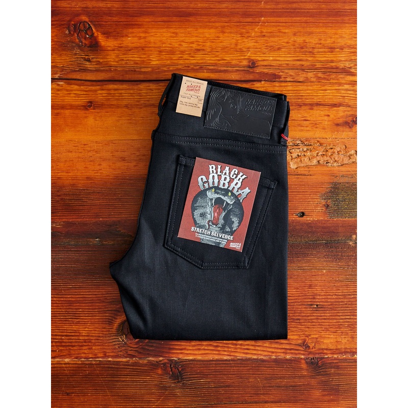 “Black Cobra Stretch” 12oz Selvedge Denim – Super Guy Fit