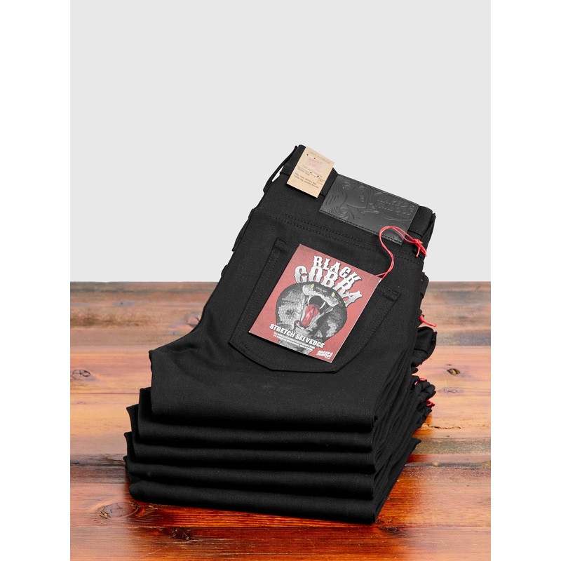 “Black Cobra Stretch” 12oz Selvedge Denim – Super Guy Fit