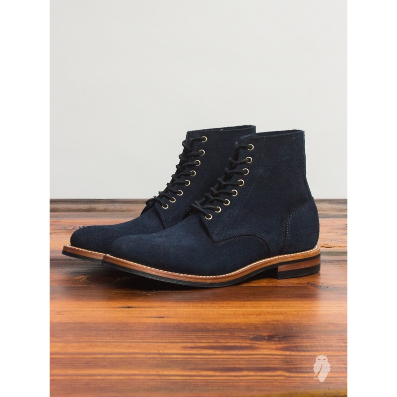 “Dainite Trench Boot” in Indigo Rough-Out