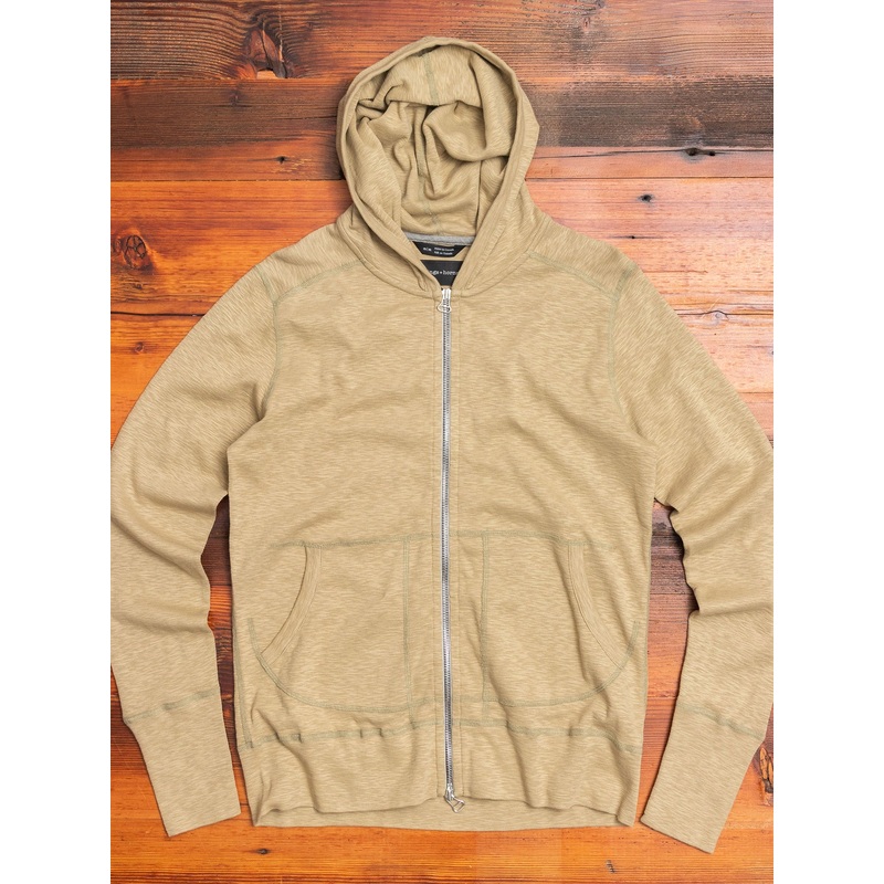 1×1 Slub Zip Hoodie in Moss