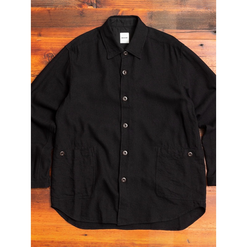 Wool Shirt Jacket in Black