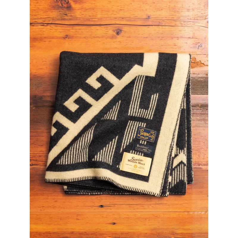 Wool Blanket Poncho in Black